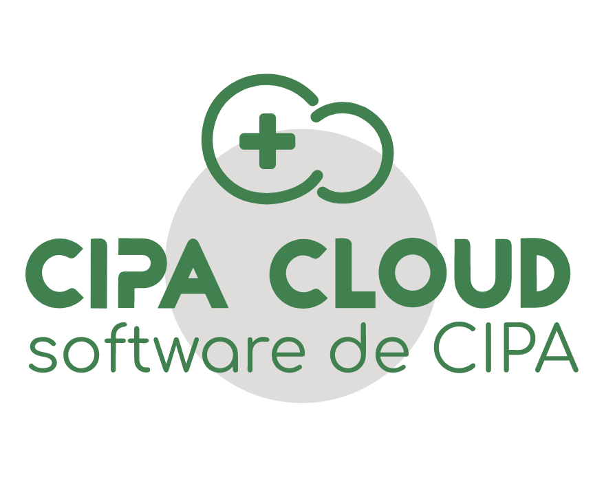 Cipa Cloud Software de CIPA - Logo da plataforma Cipa Cloud com um círculo cinza ao fundo.