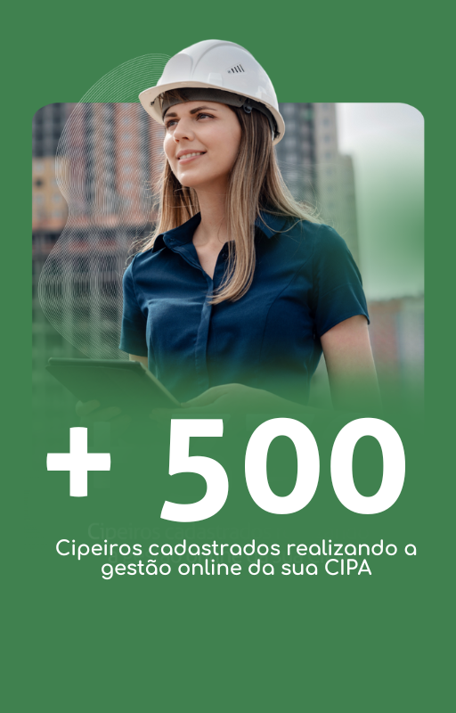 Gestão Online da CIPA - Mostra uma mulher utilizando um tablet, destacando a flexibilidade da plataforma Cipa Cloud para ser usada em dispositivos diversos, com o número de colaboradores que fazem a gestão online da CIPA com a plataforma Cipa Cloud.