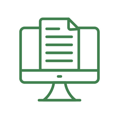 Atas da CIPA - Ícone de uma tela de computador com um documento no centro simbolizando documentos armazenados online na Cipa Cloud.