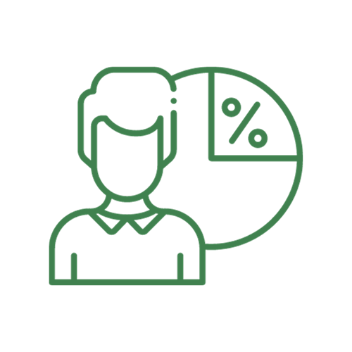 Indicadores da CIPA - Ilustração de uma pessoa com um gráfico atrás, simbolizando os indicadores de áreas de votação da eleição online da CIPA.